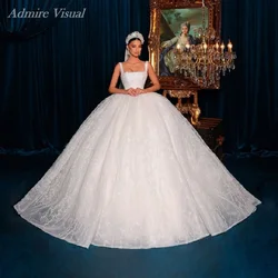 Newest Wedding Dresses For Bride  Ball Gown Square Neck Sleeveless Princess Customized Vestidos De Novias