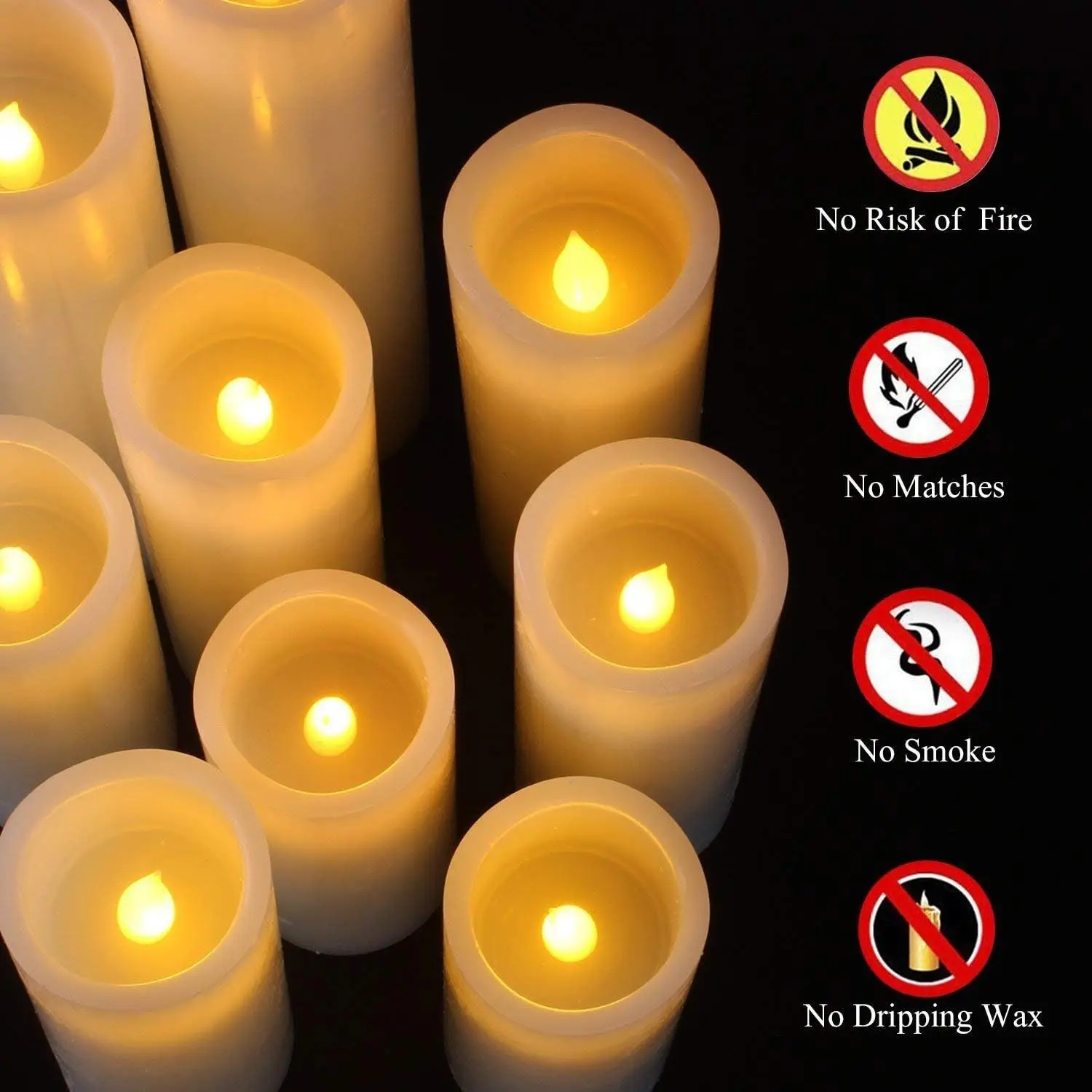2024 Selected Led Real Wax Candle Light, Flameless Candle Battery Powered Candle Real Wax Column Led Candle with 10 Key Remote Control and Cycle 24
