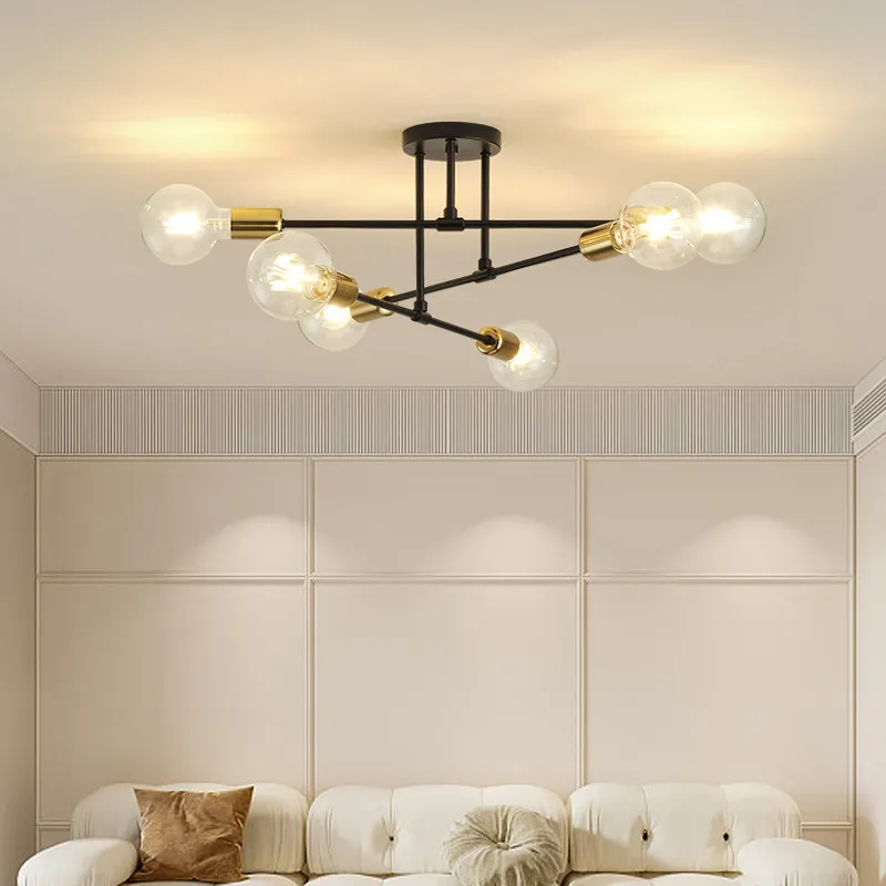 Living Room Bedroom Ceiling Lamp Simple Modern Nordic Creative Magic Bean Molecule Light Luxury Lamp Study Chandelier