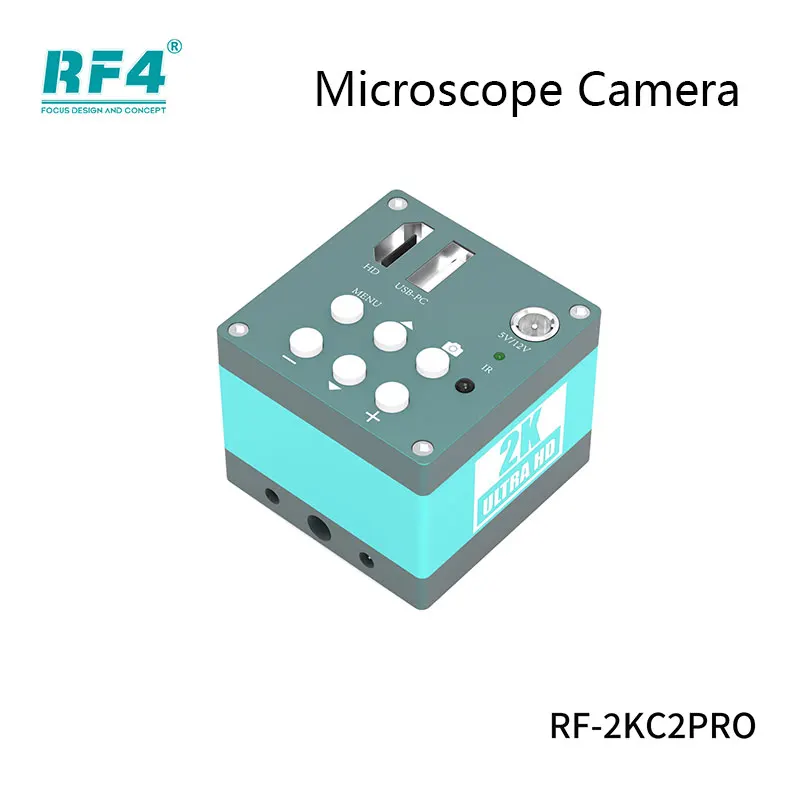 Cámara microscópica RF4 RF-2KC2 Pro 4K Ultra HD - USB3.0 de 20 MP con control remoto para reparación/soldadura de PCB/SMD [HDMI+Cables de alimentación]