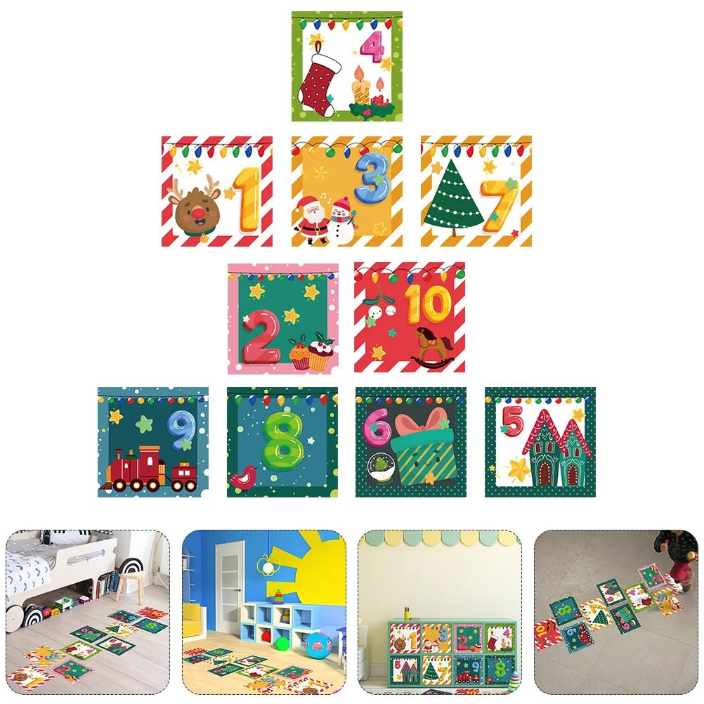 

1Set Hopscotch Stickers Premium Self-Adhesive Floor Game for Kids Playroom Nursery Room Decor Creative Educational Activity