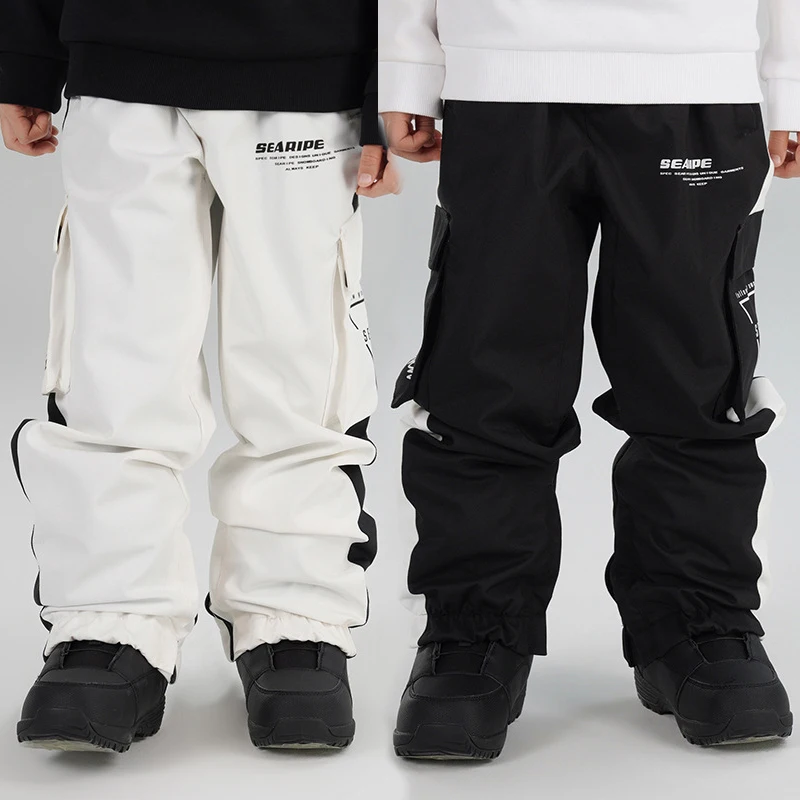 2024 Outdoor Mountain Girls Skiing Trousers Winter Windproof Baby Boy Snow Pants Waterproof Heated Children Snowboarding Clothes