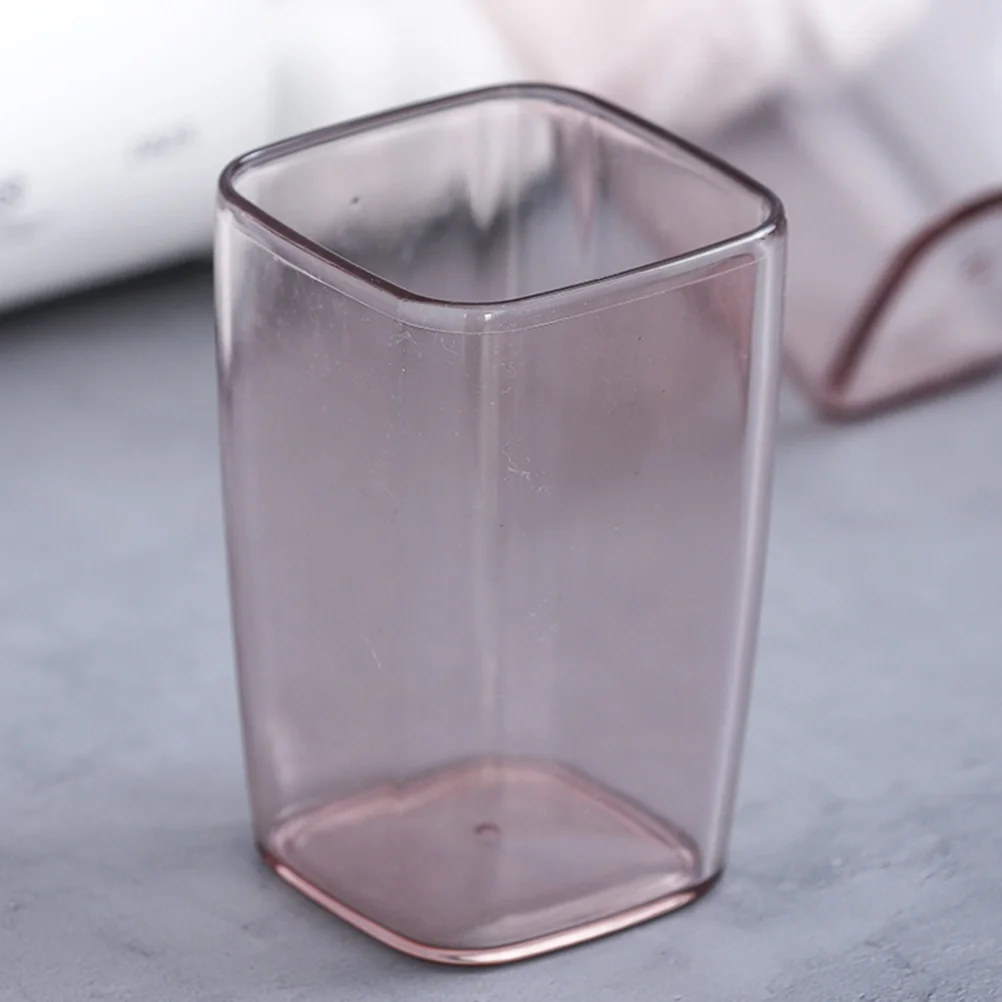

2pcs Toothbrush Cups Transparent Simple Design Multifunctional Drinking Mug For Home Travel Gargle Cup Kitchen Barware