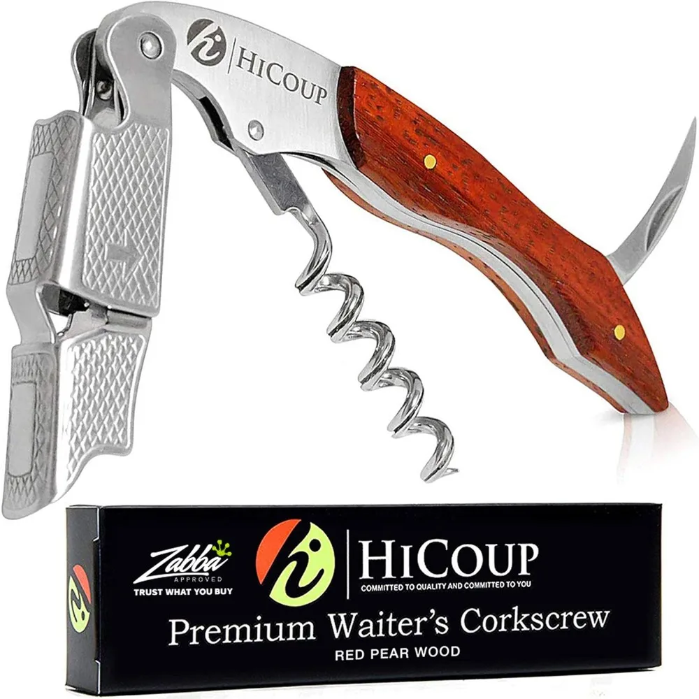 Wine Opener Professional Corkscrews for Wine Bottles w/Foil Cutter and Cap Remover Manual Wine Key for Servers Waiters