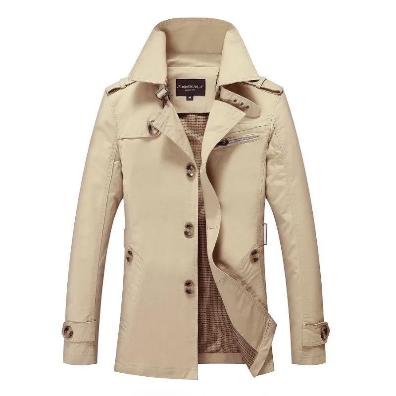Luxury Brand Men Clothing Windbreaker Business Coats Bomber Jackets Solid Slim Long Sleeve Casual Outerwear New