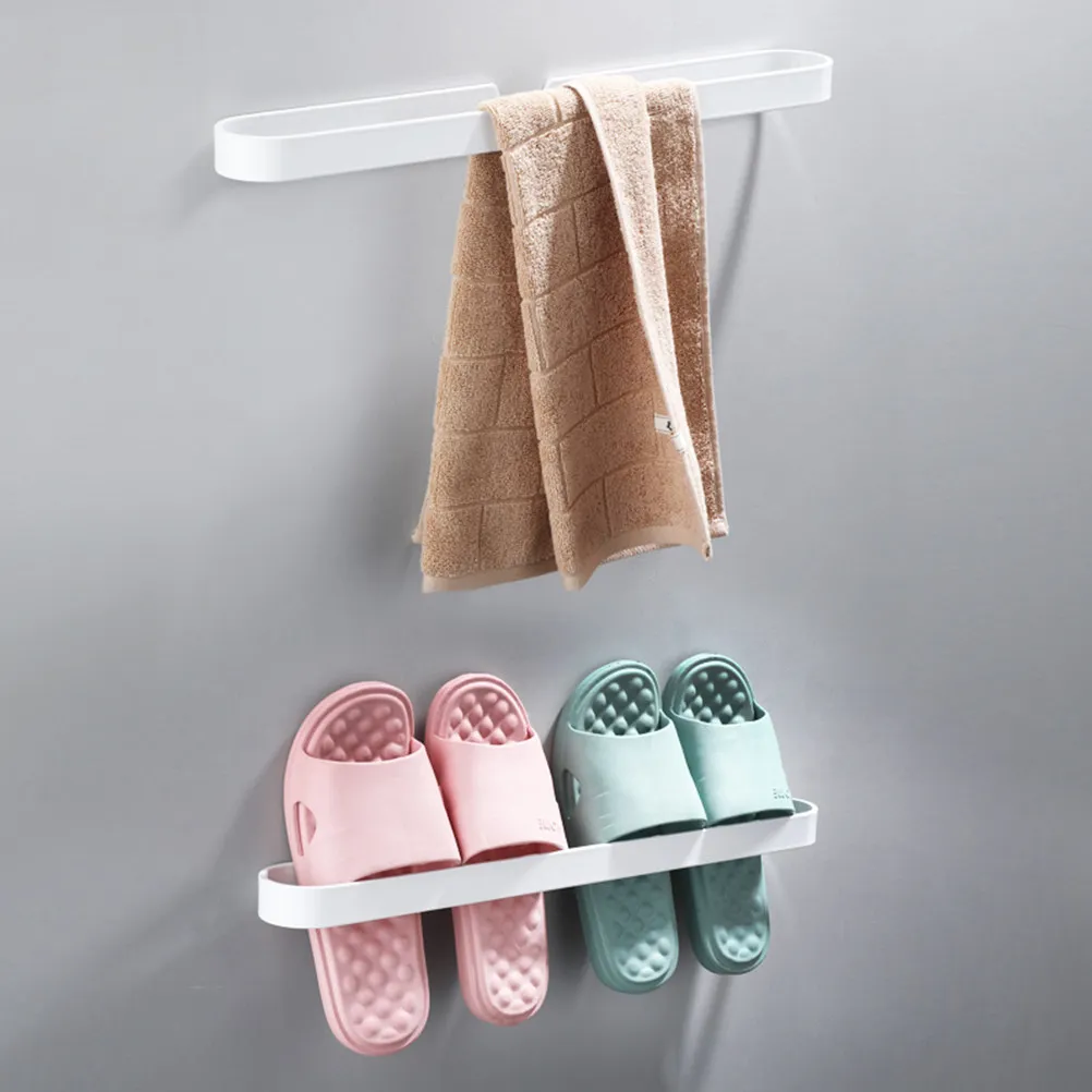 

Premium Aluminium Alloy Towel Bar Hanger Rack for Small Bathroom Multifunctional Towel and Paper Roll Holder No Drill Design