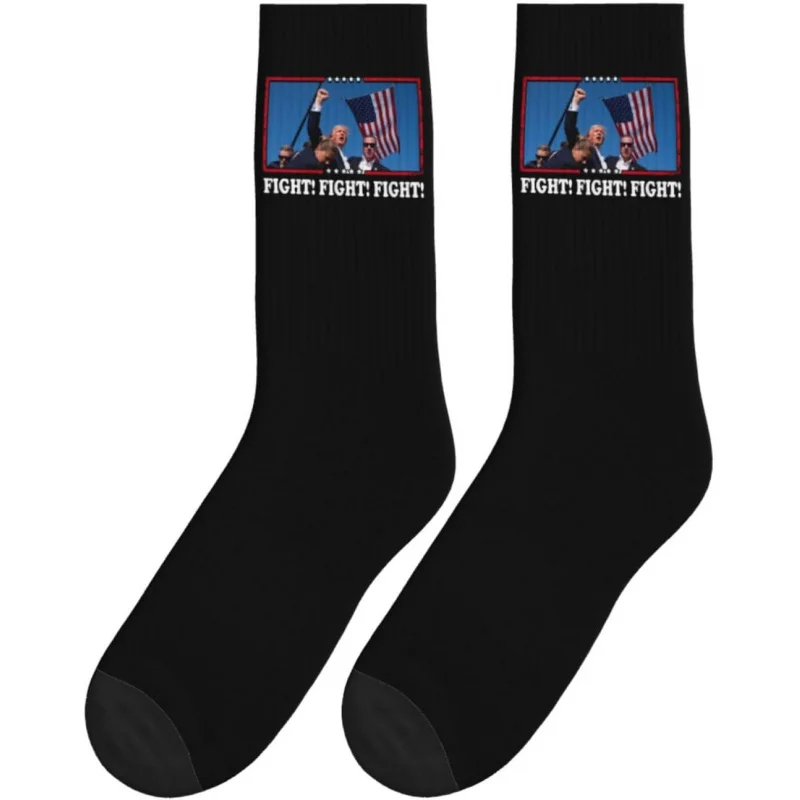 

Supporting Donald Trump's 2024 Men's and Women's Battle Socks Crew Member Stocking Presidential Voting Gift