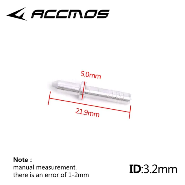 ACCMOS 36 stücke ID 3,2/4,2/5,2/6,2/8,0mm Aluminium Pin Nocken DIY Bogenschießen pfeil welle Zubehör 3