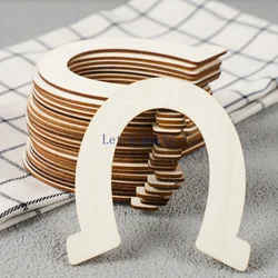 24Pcs Western Cowboy Horseshoe Wood Cutouts Miniature Embellishments DIY Crafts for Birthday Bachelorette Wedding Party Favors
