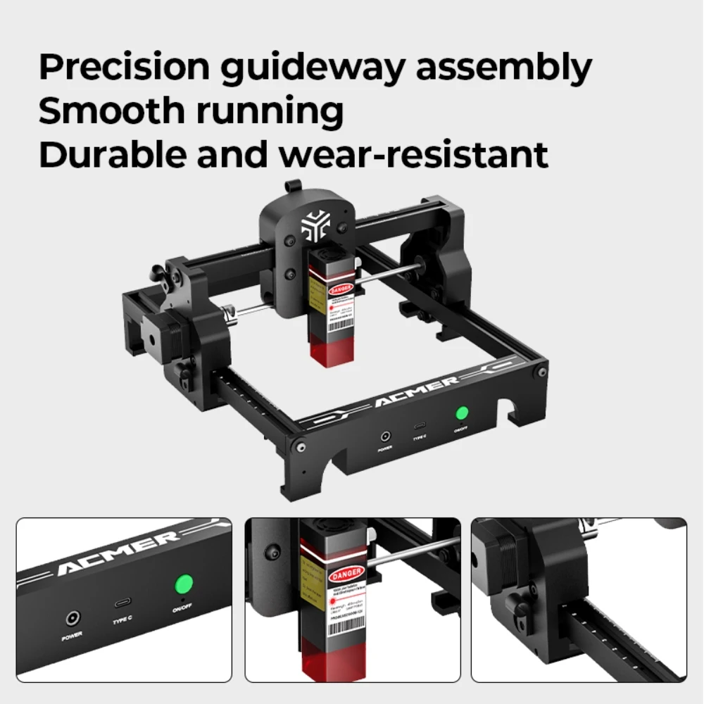 ACMER S1 Mini Machine de gravure et de découpe Laser haute précision Portable CNC Machine-outil pour contreplaqué acrylique cuir verre