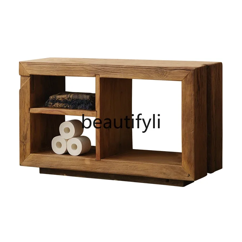 

Vintage decoration Xuanguantai Japanese-style wabi-sabi wind old wood dining side cabinet medieval homestay club bathroom sinkAs