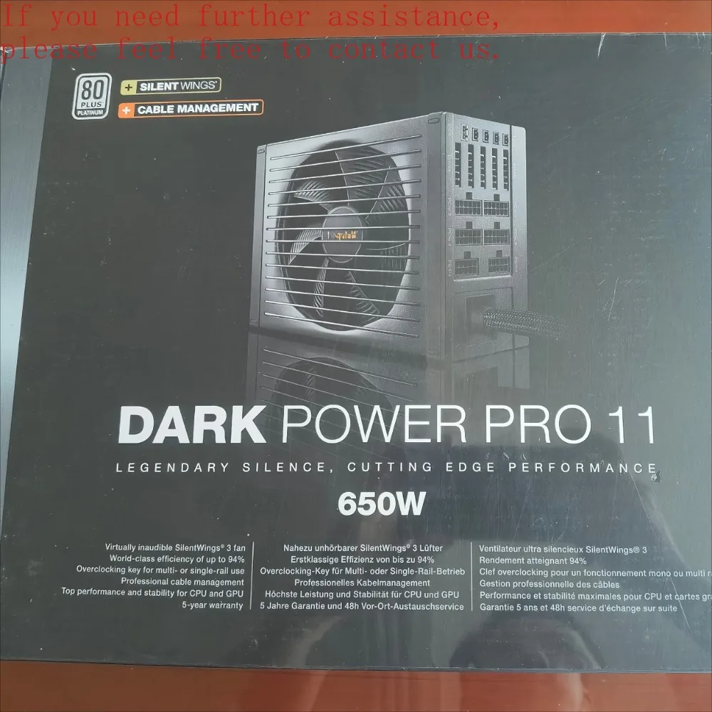 For DARK POWER PR0 650W Platinum Full Module Quiet Power Supply