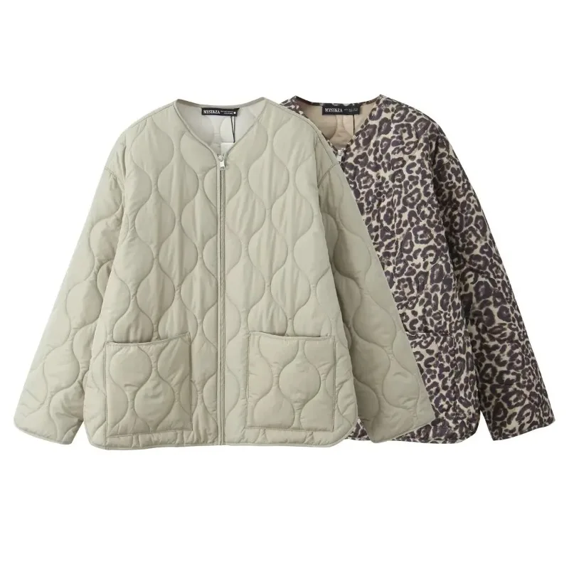 

Long Sleeve Zipper Cotton Jacket Coat Autumn Winter New Product Fashion Casual Women's Round Neck Curled Edge