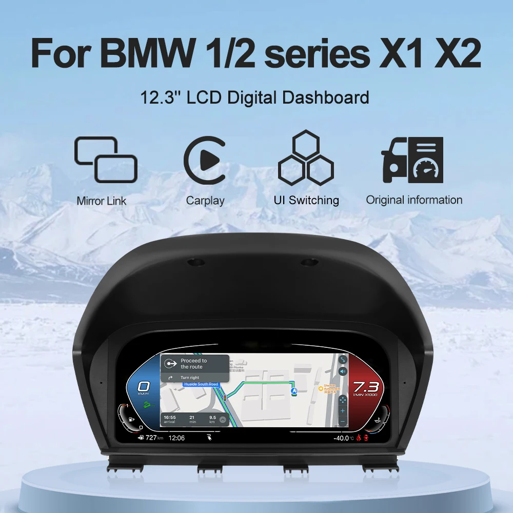 

12.3 inch LED digital Dashboard Speedometer For BMW 1 Series 2 Series X1 X2 F20/F22/F52/F48/F49/F39 Digital Instrument Cluster