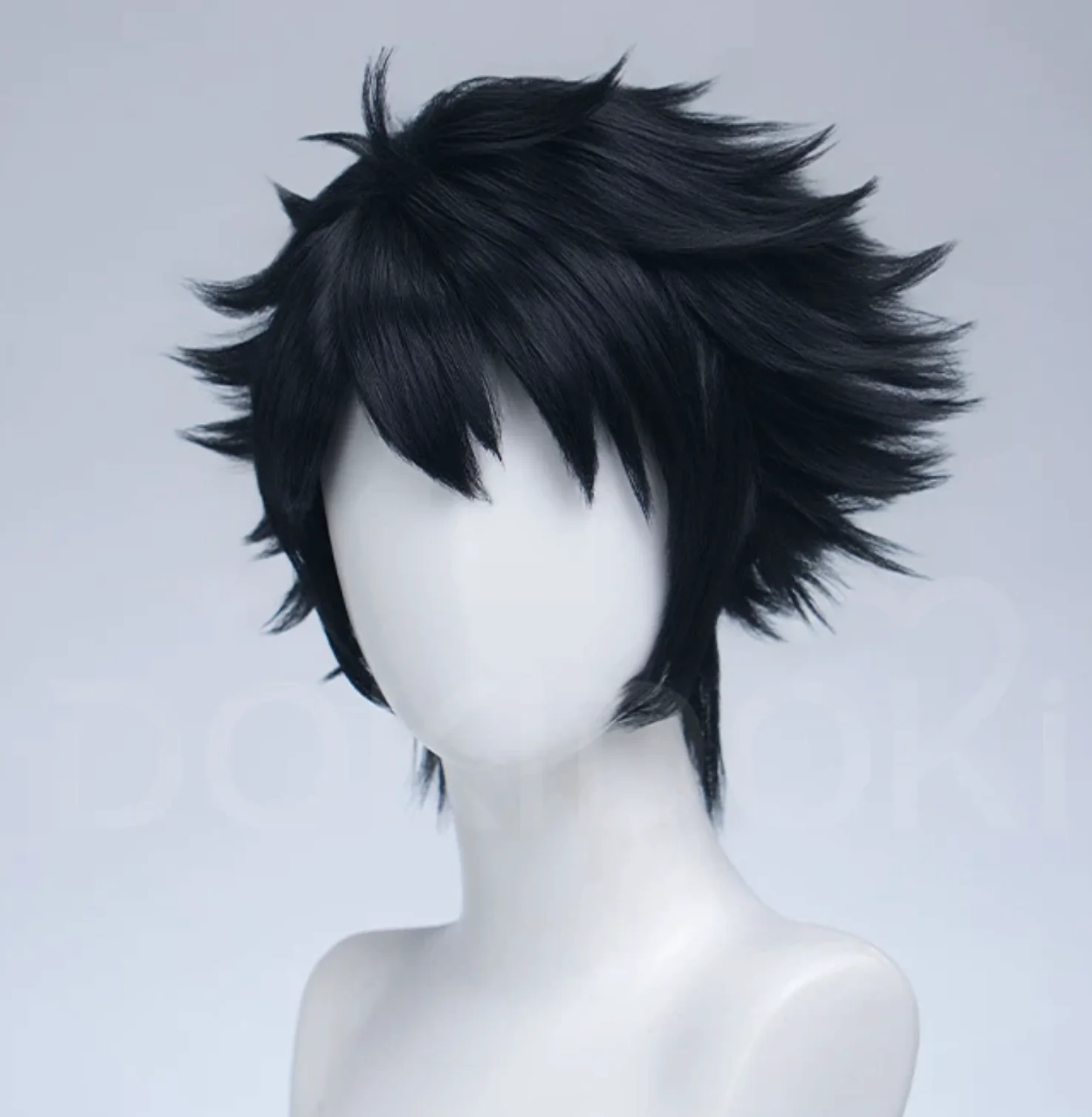 Men Pirate Trafalgar D. Water Law Cosplay Wig High Temperature Fiber Short Black Hair Adjustable Net Cap
