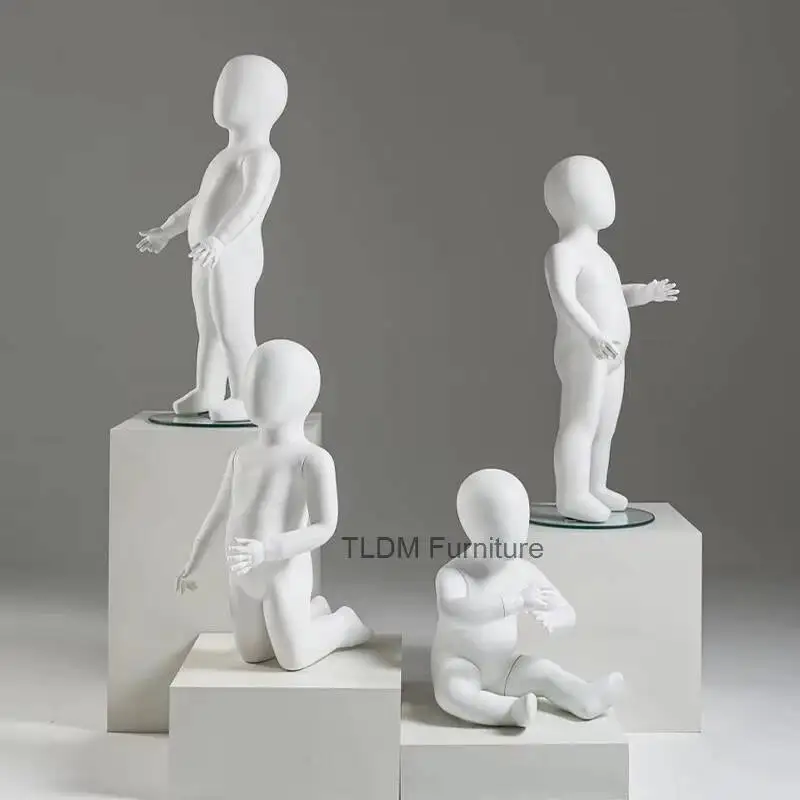 Children's Mannequins Matte White Children's Clothing Baby Fitting Full Clothing Store Mannequin Body Props Child Mannequin Rack