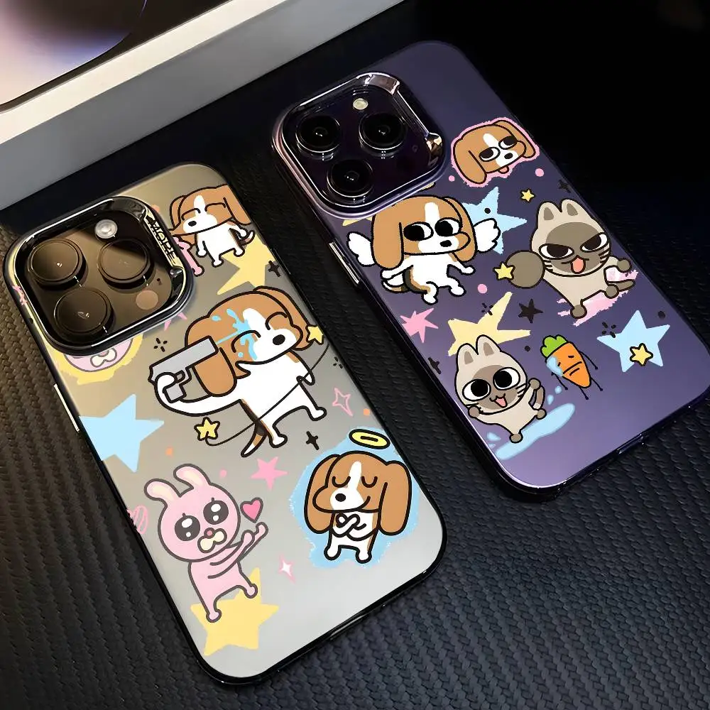 Kawaii S-Siamese Lip Phone Case For iPhone 17 16 15 14 13 12 11 Pro Max Air multicolor Matte Laser Metallic Aurora Funda