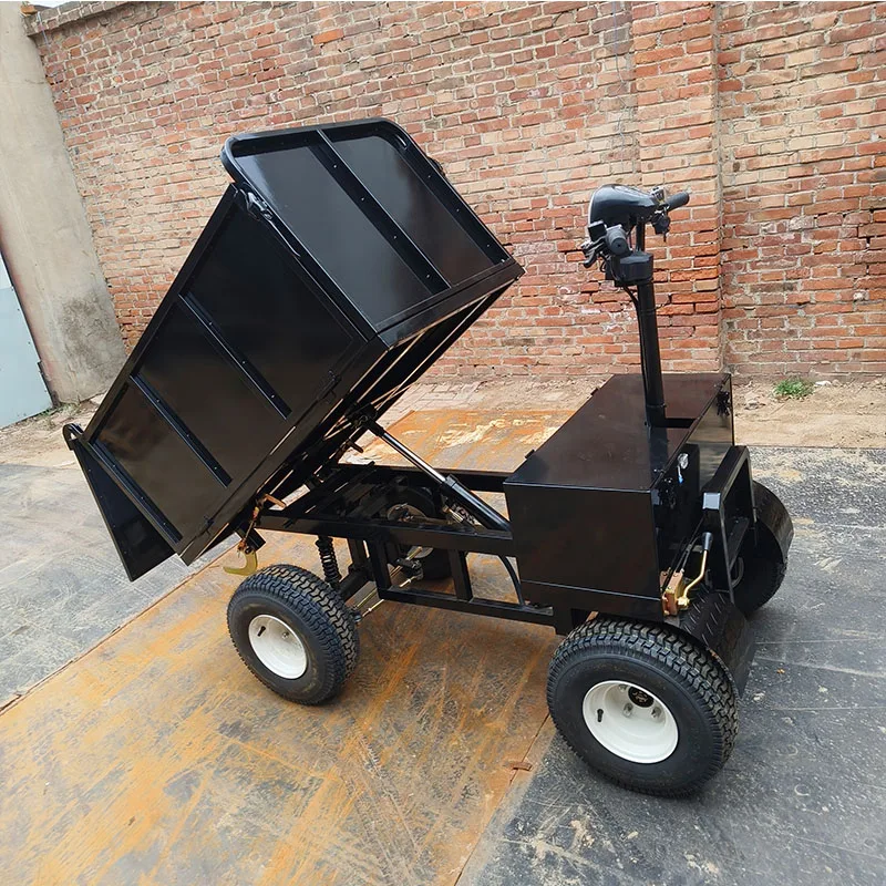 Four-Wheel Hydraulic Electric Dumper Cart Stainless Steel 1000W Motor Detachable Design 3-Year Warranty