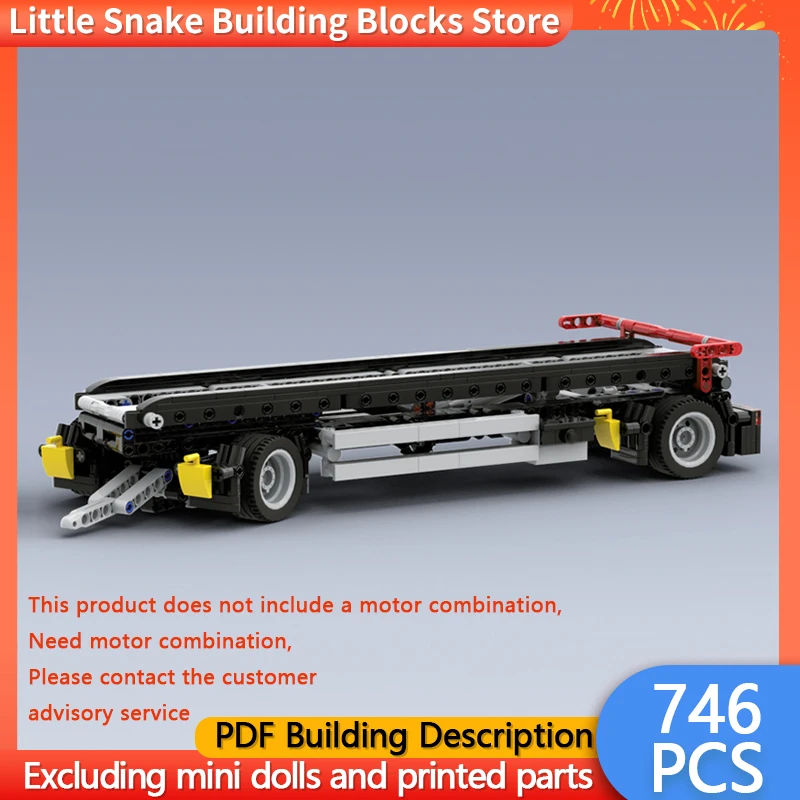 City Car Model MOC Building Bricks Tipping Trailer For Containers Modular Technology Children Holiday Gifts Assemble Toys Suit
