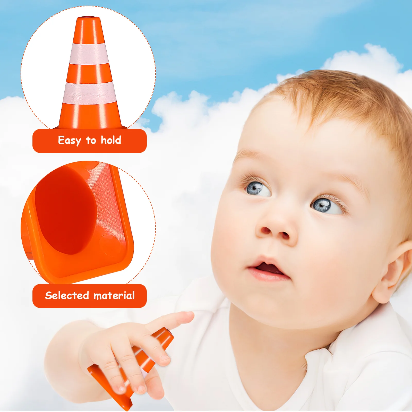 7 Pcs Road Sign Soccer Cones Outdoor Playset Simulation Roadblock Traffic Toy for Kids The Child