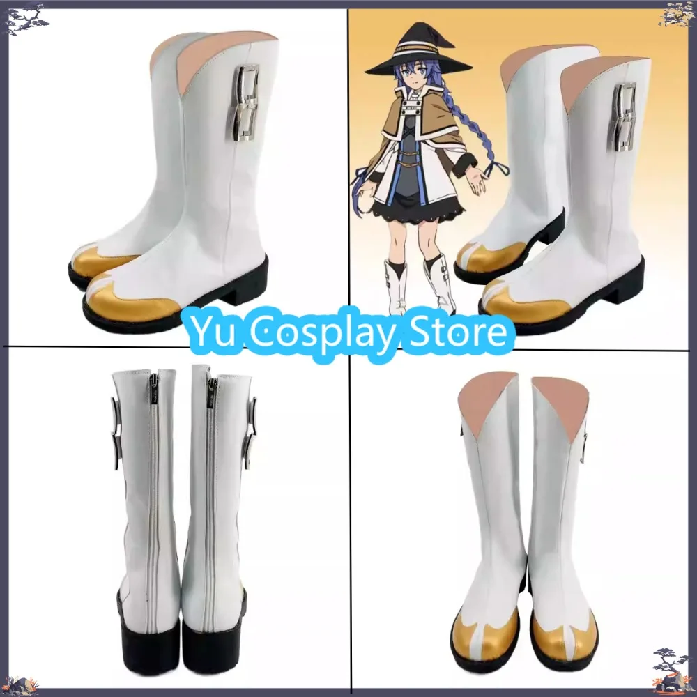 Yu Cosplay Store Mushoku Tensei Roxy Migurdia Cosplay Shoes Mage Blue Boots Custom Made Role Play Halloween Shoes - view 2