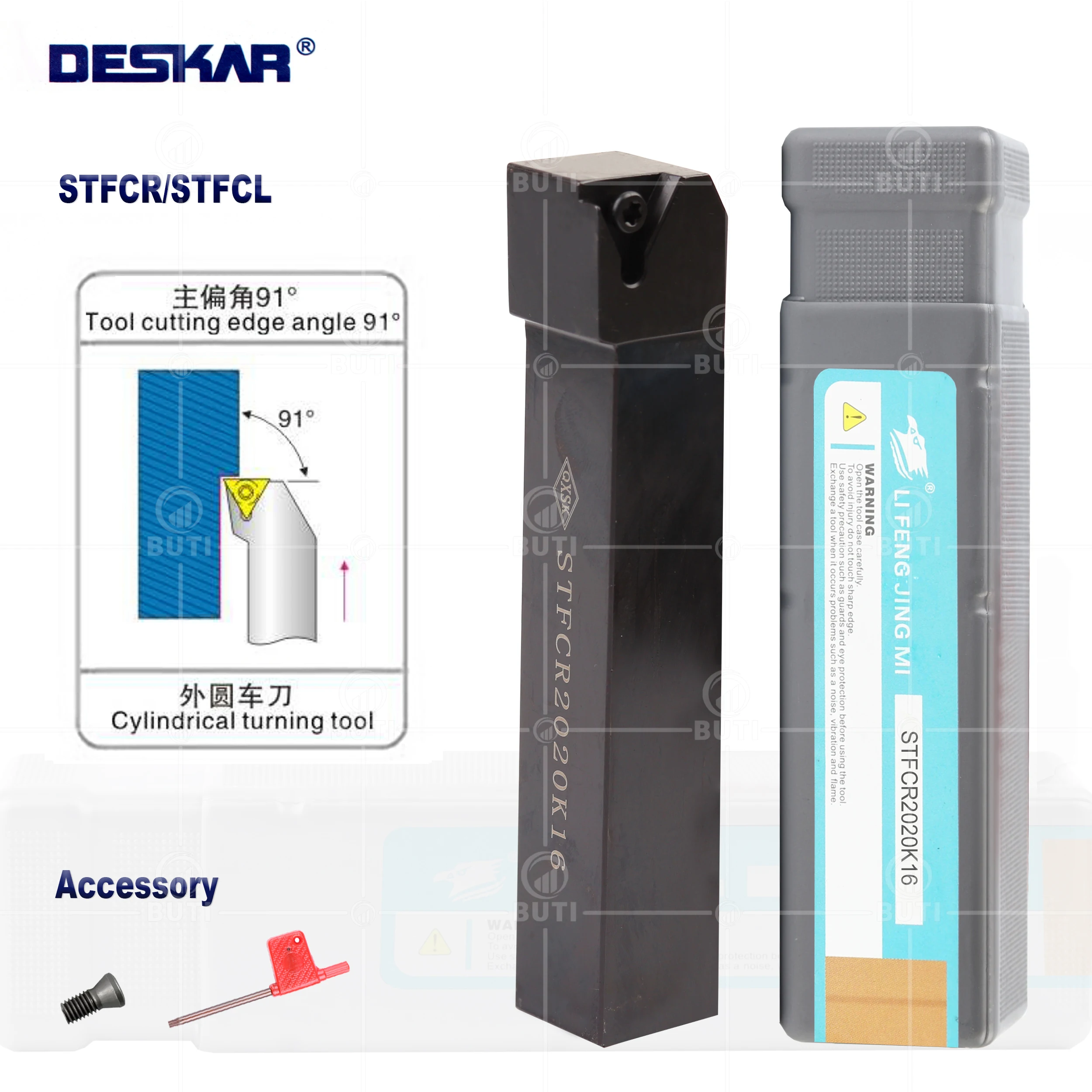 

DESKAR 100% Original STFCR/L1010 1212 1616 2020 2525 CNC Lathe External Turning Cutting Holder Lathe Cutter Bar For TCMT Inserts