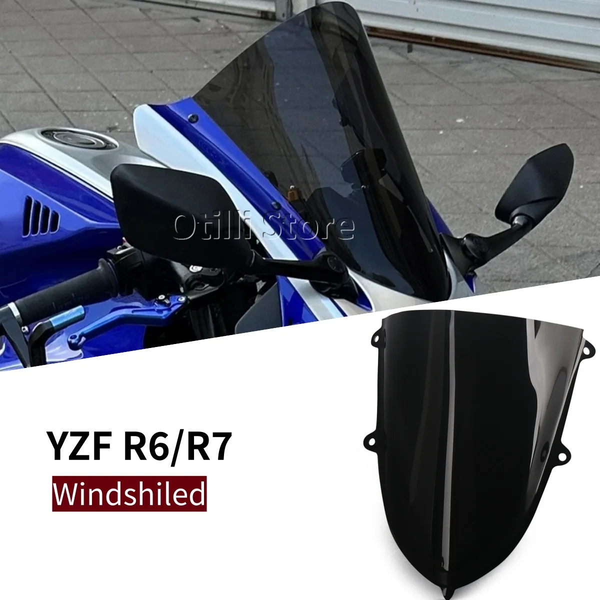 

Акриловый ветровой дефлектор, подходит для Yamaha R6 YZF-R6 2017-2024 R7 YZF-R7 2021-2025, спойлер на лобовое стекло, туристический козырек на лобовое стекло