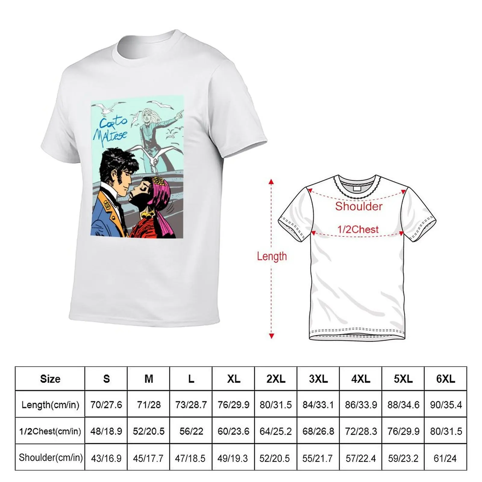 Corto Maltese - Kissing Girl T-Shirt t shirts for man pack white t shirt man luxury T-Shirt