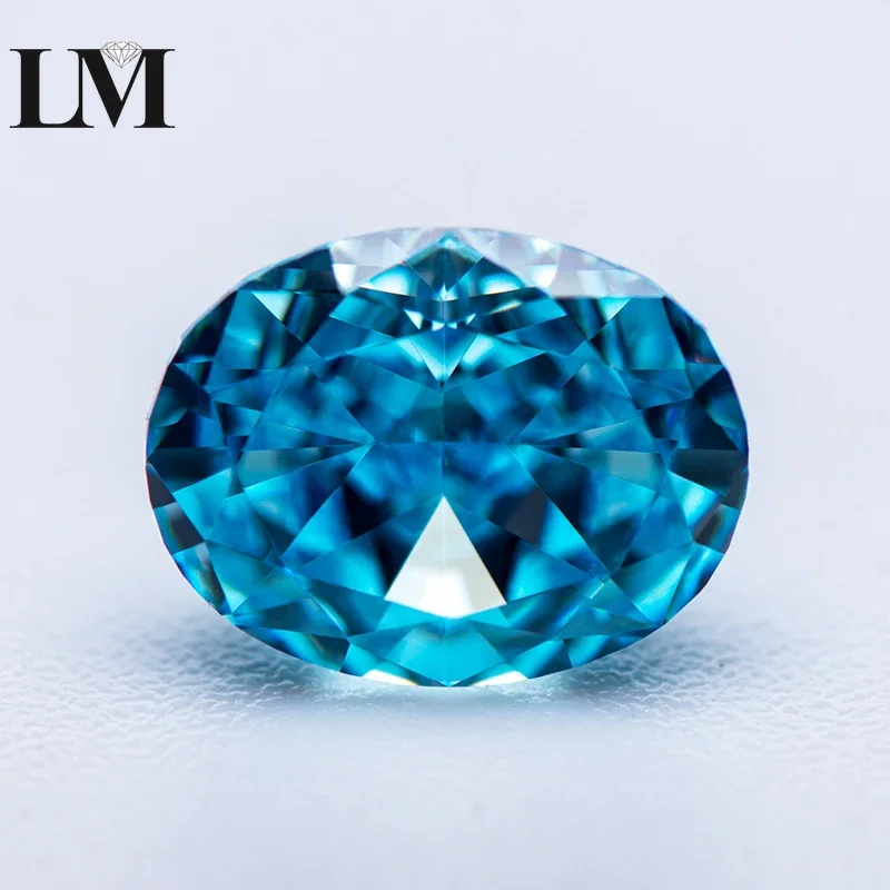 

Cubic Zirconia Aquamarine Color Oval Shape 5A Grade Quality 4k Crushed Ice Cut Synthetic Cz Gemstone For Women Jewelry Making