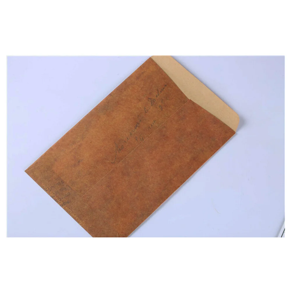 10Pcs Vintage Kraft Paper Envelopes Brown Classic Style Retro Postcard Storage Envelopes Retro Envolopes Kraft Paper Envolopes
