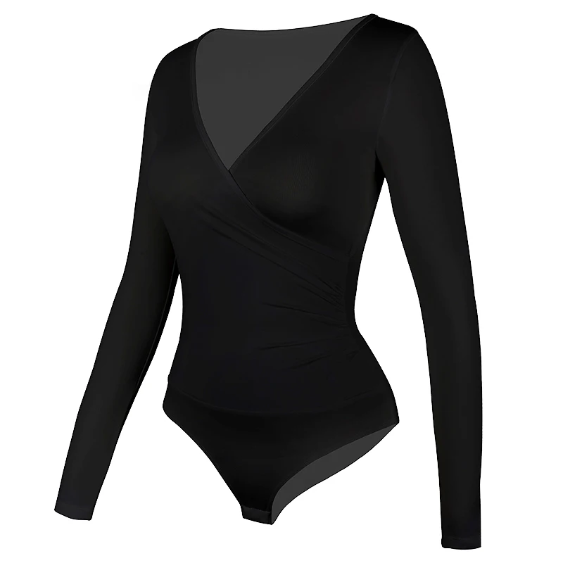 Sexy Bodysuits Shapeswear for women V-Neck Long Sleeve Tummy Control Slimming Abdomen Corset