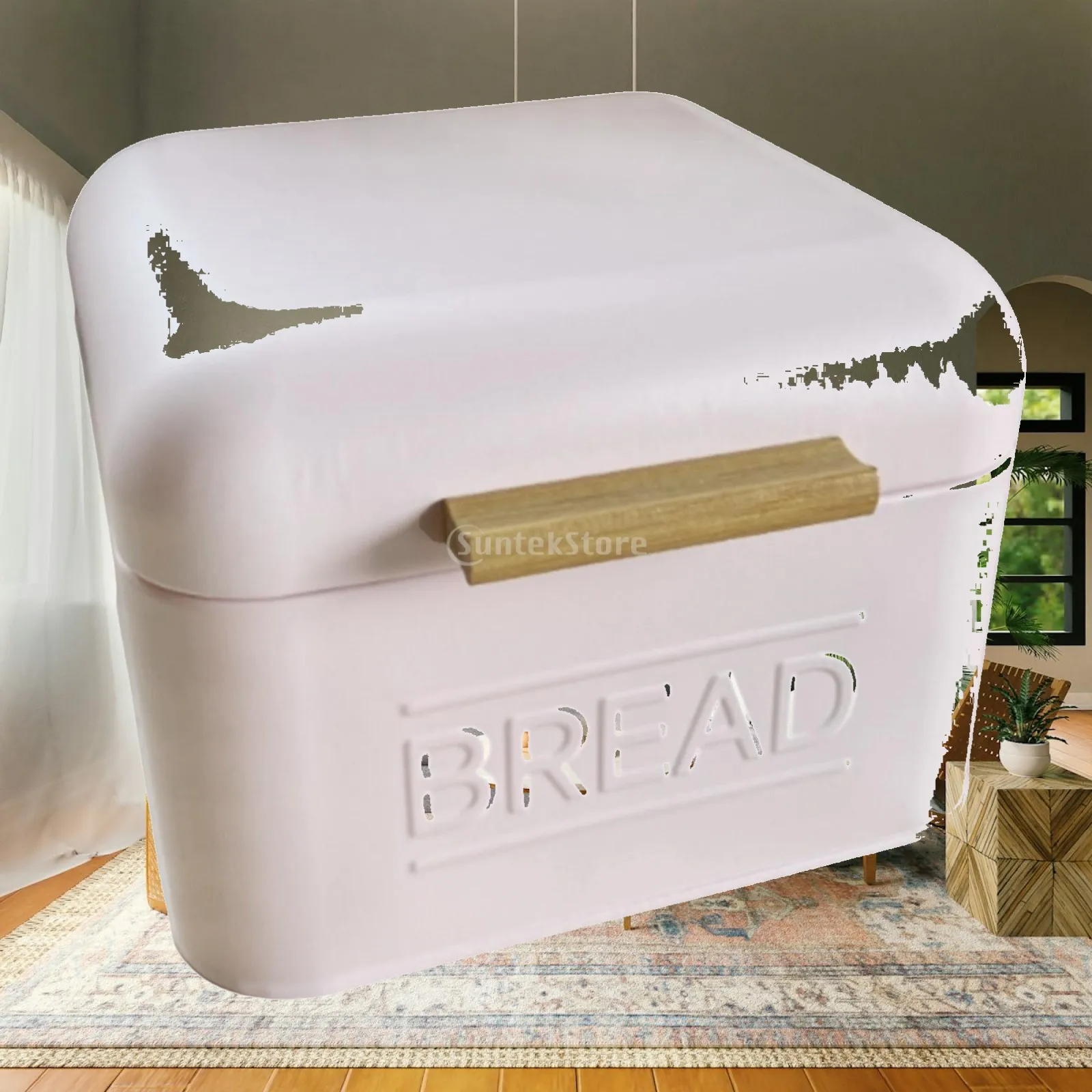 Bread Box Bin Organizer Iron Multipurpose Food Storage Container for Baked Treats Homemade Bread Housewarming Cookies Pantry
