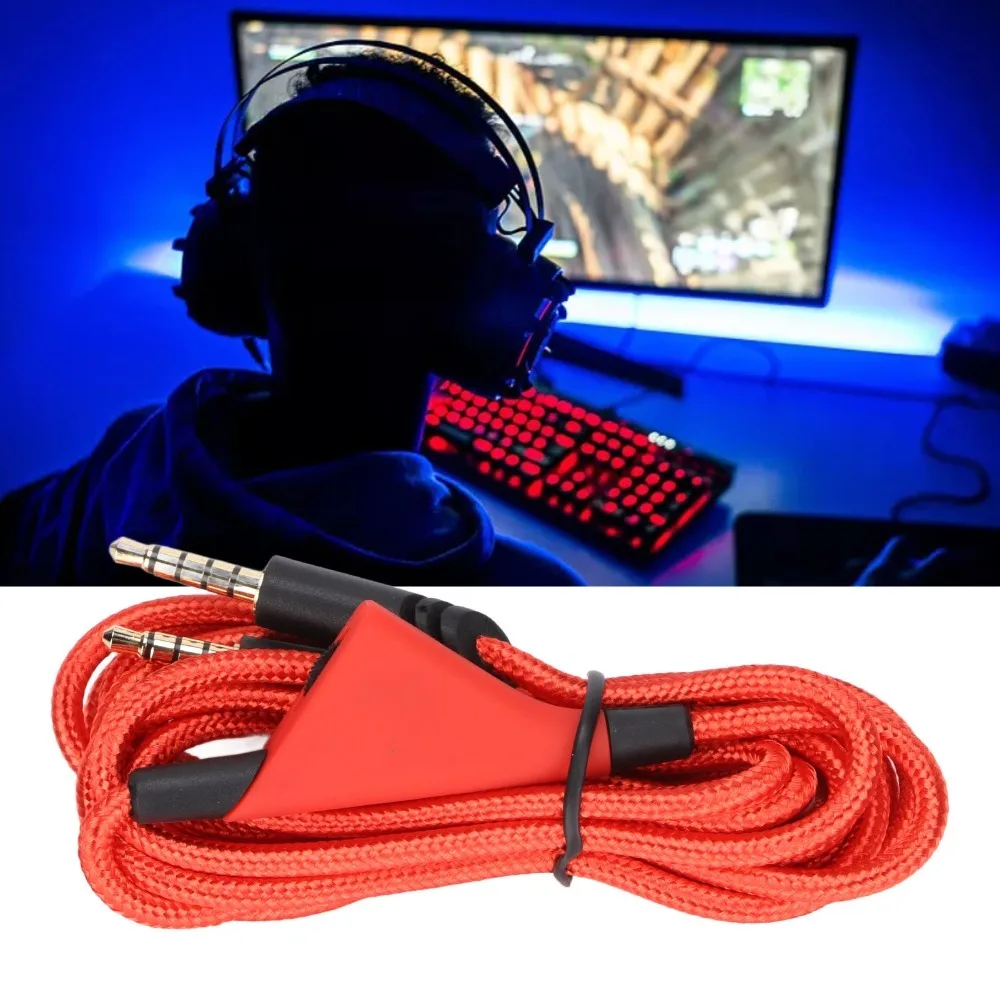Slider Volume Control 3.5mm to 3.5mm Replacement Audio Cable 2m/6.6ft Nylon Braided Cable for Astro A10 A40TR Gaming Headset