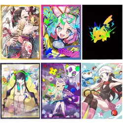 60Pcs/set Flash Card Sleeve Acerola Marnie Iono Gengar PTCG Anime Game Collection Card Protective Case Toy 67X92Mm