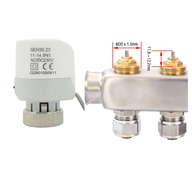 1/5/10 Pieces 230V Normally Closed NC M30*1.5mm Electric Thermal Actuator for Underfloor Heating TRV Thermostatic Radiator Valve