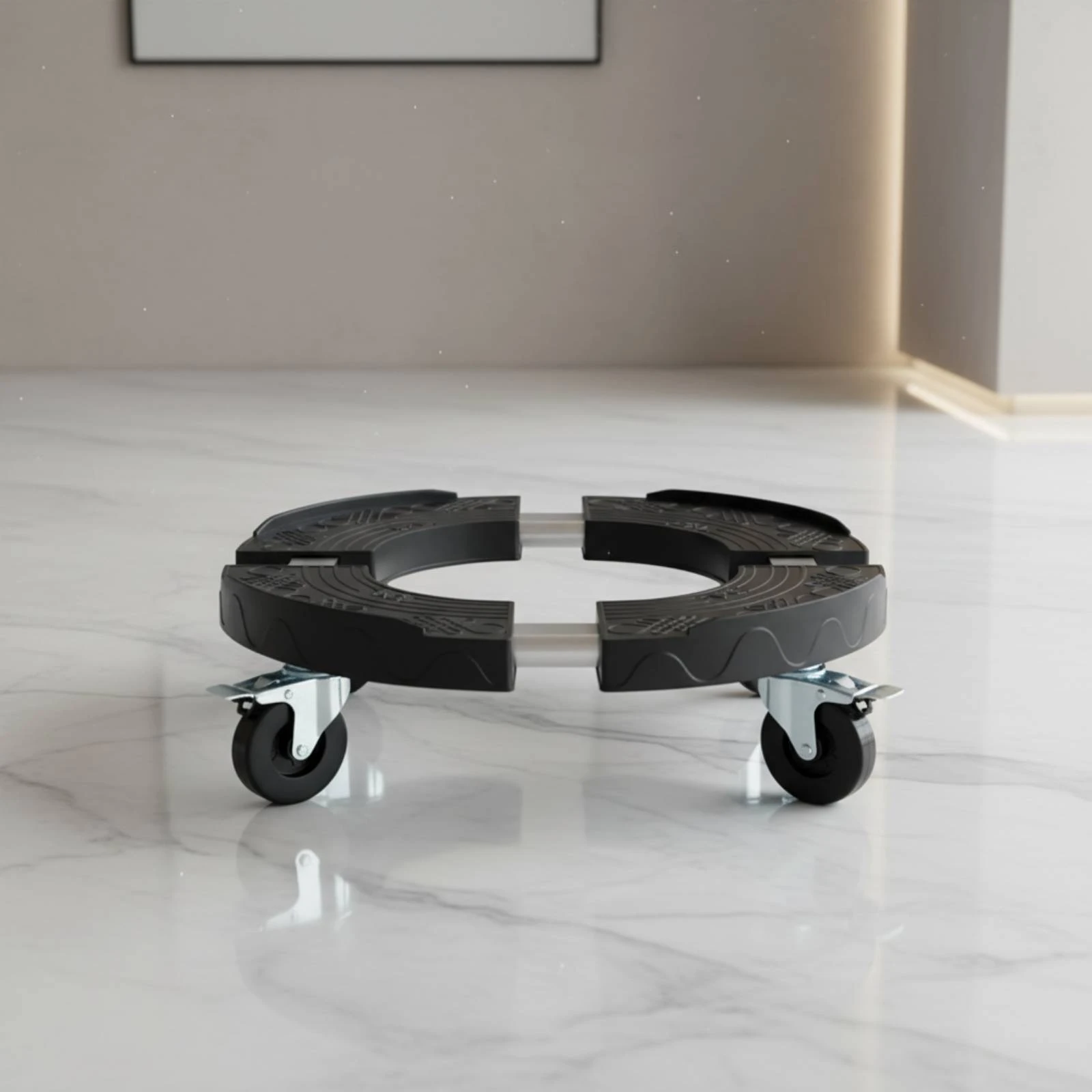 Gas Cylinder Dolly Stable Base Trash Can Dolly Water Barrel Wheeled Platform Heavy Duty Rolling Plant Stand Swivel Wheels
