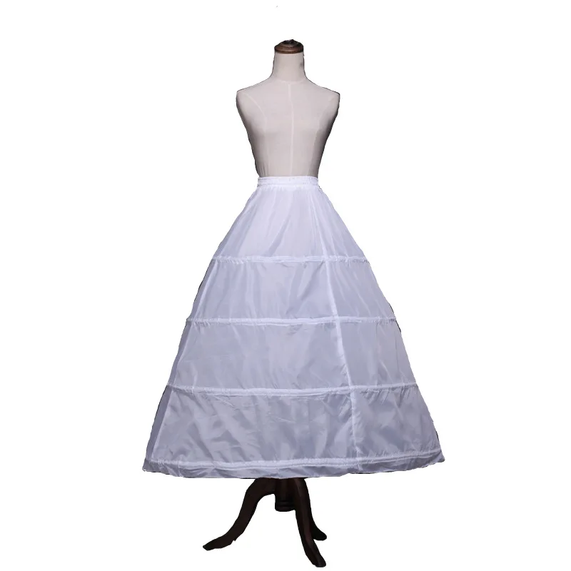 Robe de soirée Crinoline pour adultes, taille élastique, robe de spectacle, jupe intérieure, 4 anneaux en acier