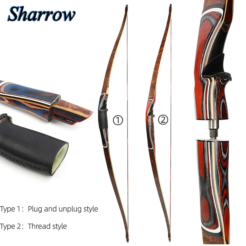 

60inch Archery Traditional Triangle Bow 20-55lbs Takedown Longbow Recurve Bow,Right Hand Outdoor Shooting Hunting Accessories