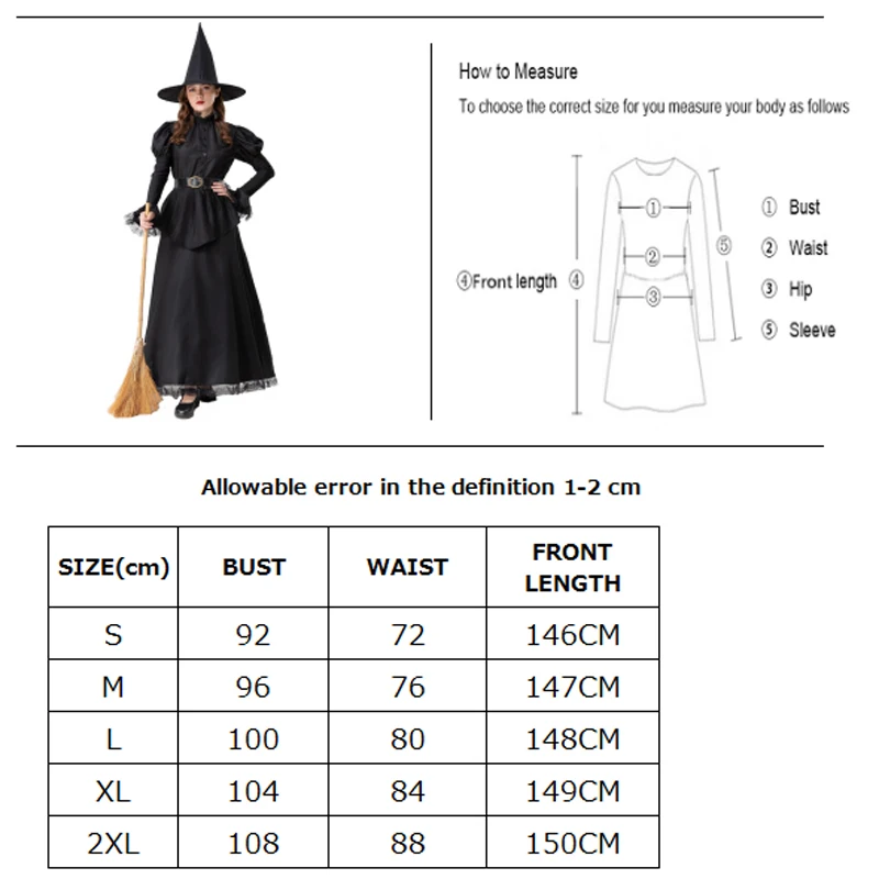 كرنفال هالوين سيدة البهجة الساحرة زي القرون الوسطى القوطية بلا قلب الساحرة Spooktacular تأثيري زي حفلة تنكرية #6