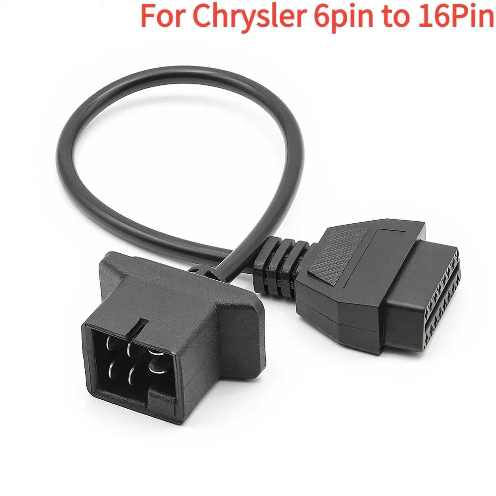 Latest for Chrysler Jeep Dodge 6 Pin OBD Connector 6pin OBD2 16Pin Cable Car Code Reader Diagnostic Tool Adapter Connector Wire