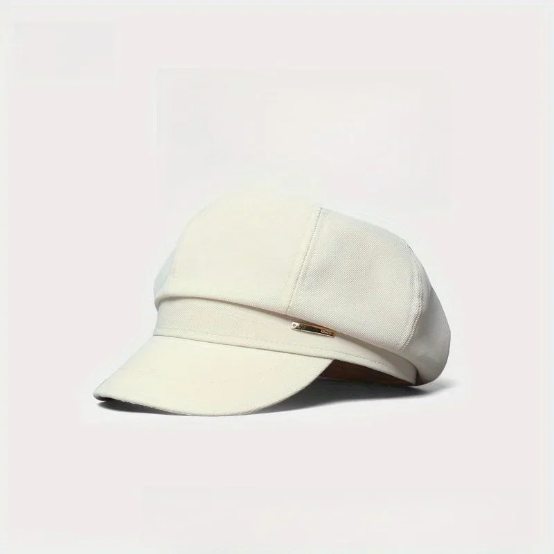 

Women's Blend Beret with Brim Winter Warm Octagon Painter Cap Vintage Style Face Slimming Daily Fashion