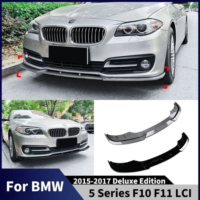 

For BMW 5 Series F10 F11 LCI 2015-2017 Front Bumper Spoiler Lip Deluxe Edition Front Blade Diffuser Accessories Body kit Tuning