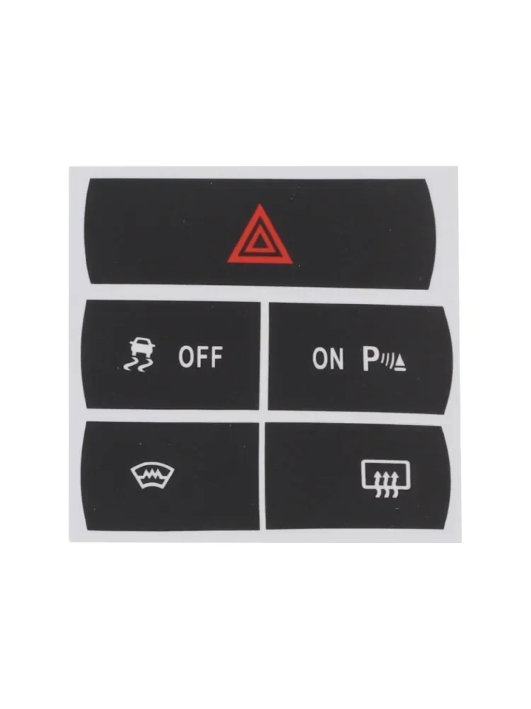 Push Button Decals Repair Stickers Black Firm Adhesion Interior Reduced Light Penetration Vinyl White Lettering For Ford S-Max