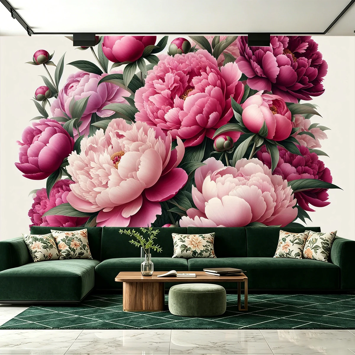

Custom Size Large Pink Floral Wallpaper Mural Vintage Oil Painting Style Wall Covering Flower Art Wall Paper for Living Room