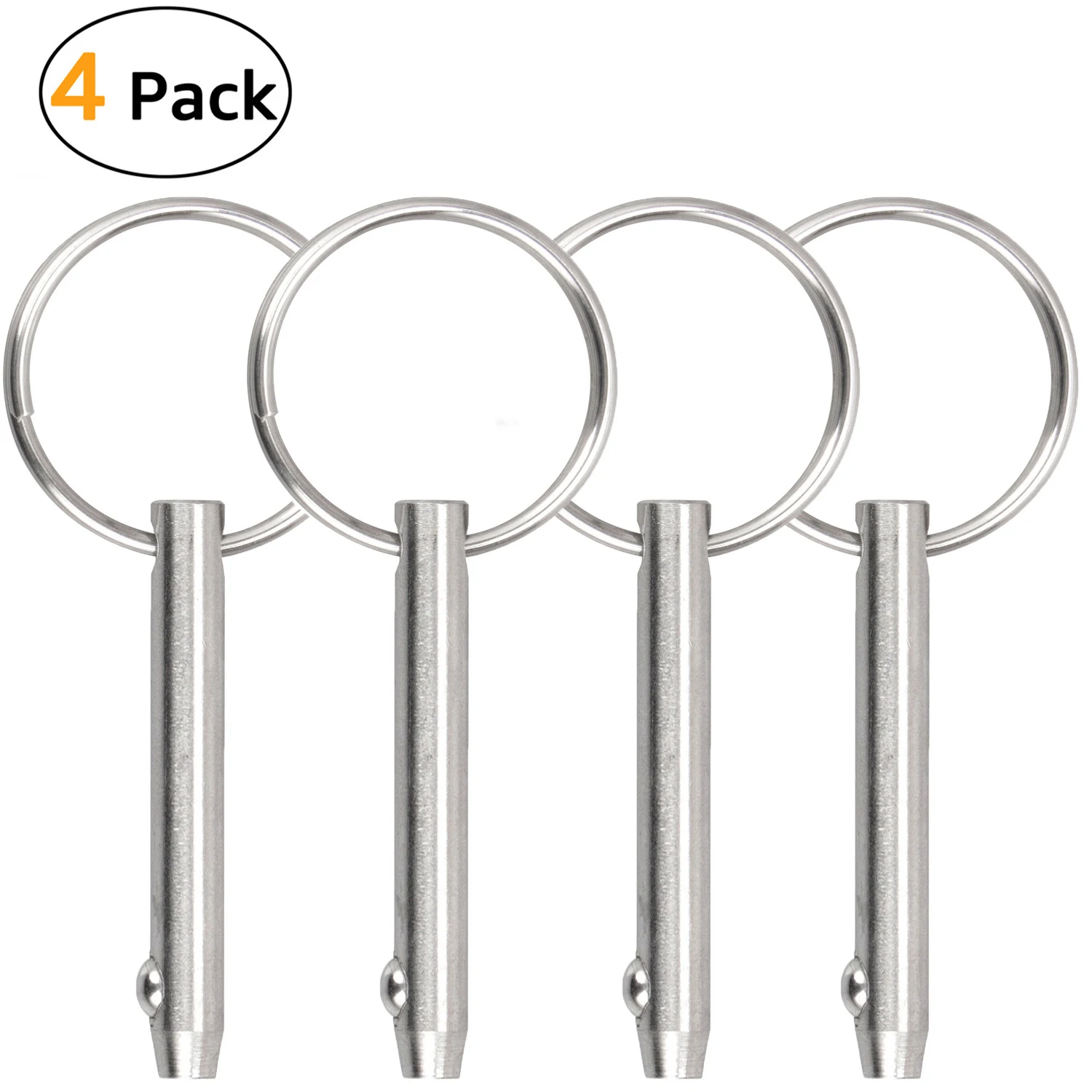 Quick Release Pin Bimini Top Pin 316 Ss, Diameter 5/6 Inch(8mm), Total Length 3 Inch(76mm),  4 Pcs