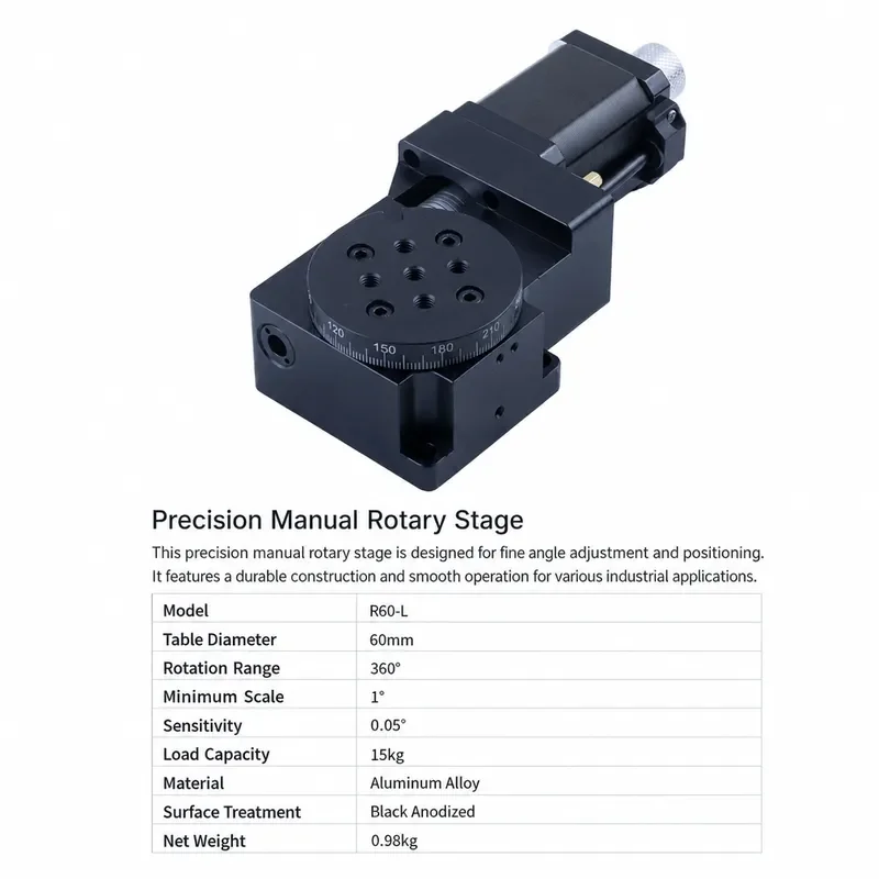 Electric Rotary Stage 60mm 100mm Precision Indexing Table 360 Degree Turntable Pan Tilt High Accuracy Motorized Rotation