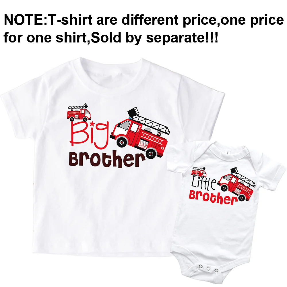 Big Brother Little Brother Family Matching Outfits Kids Shirt Baby Bodysuit Family Matching Clothes Summer Kids Shirt Family Tee