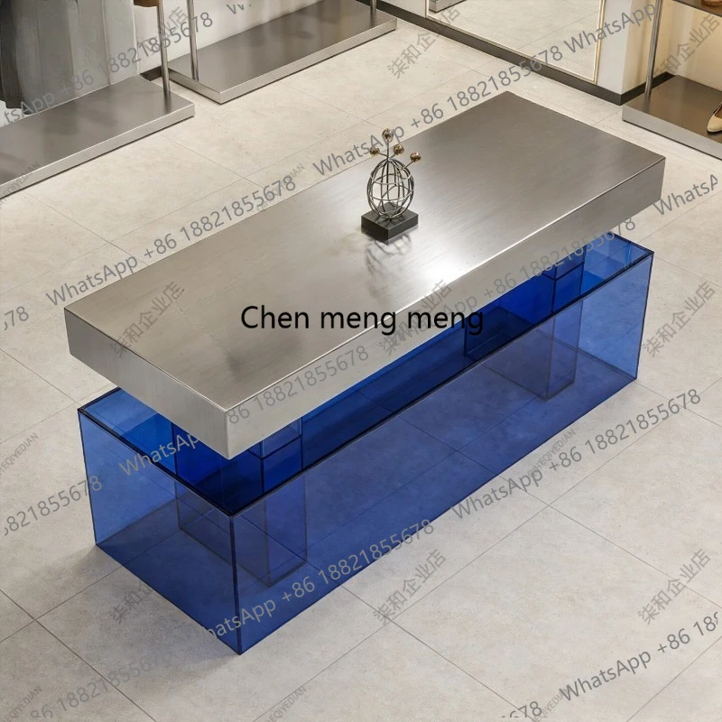 

Modern simple clothing store Nakajima table acrylic stainless steel display cabinet table display water table