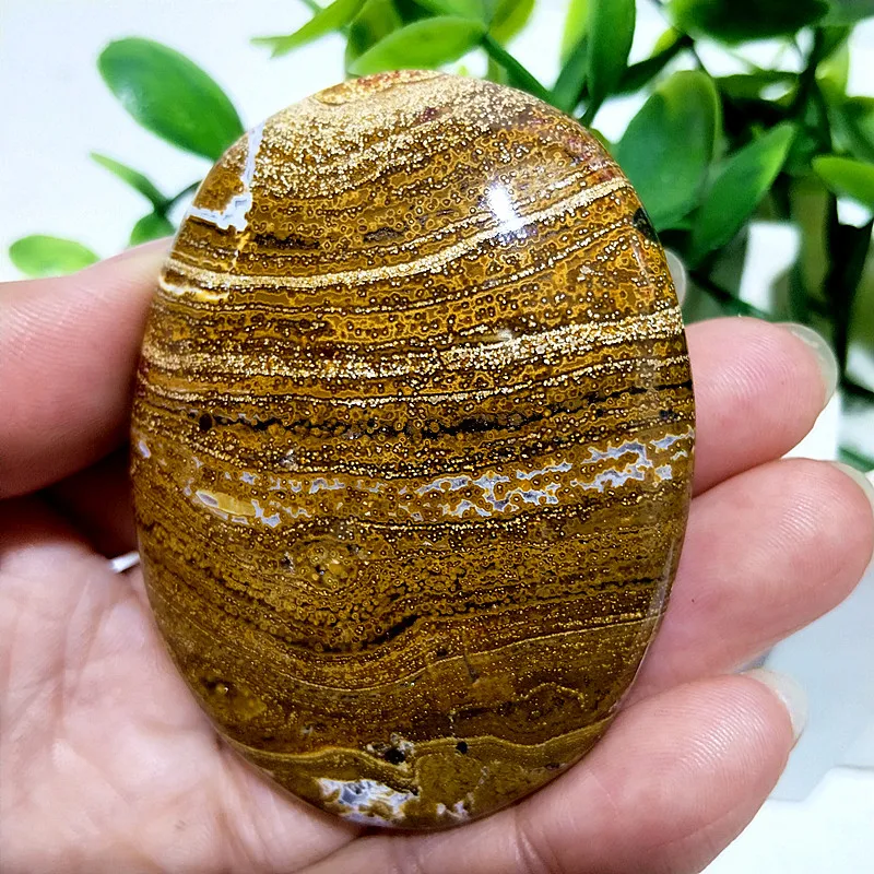 Natural Crystal Ocean Jasper Palm Stones Witchcraft Spiritual Meditation Healing Feng Shui Crystal Room Decoration