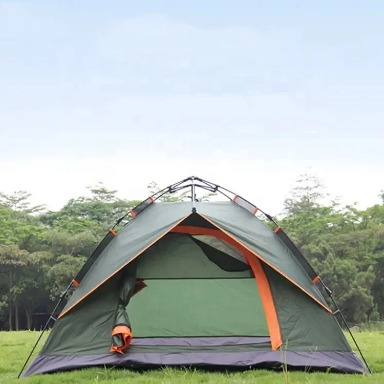 Tenda Berkemah Otomatis 5-7 Orang Tenda Wisata Yurt Heksagonal Mongolia Musim Panas Lapisan Ganda untuk Perjalanan Luar Ruangan